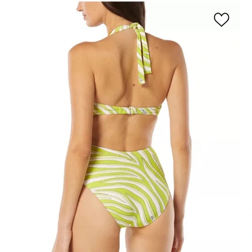 Michael Michael kors women’s printed O-ring cutout one piece swimsuit